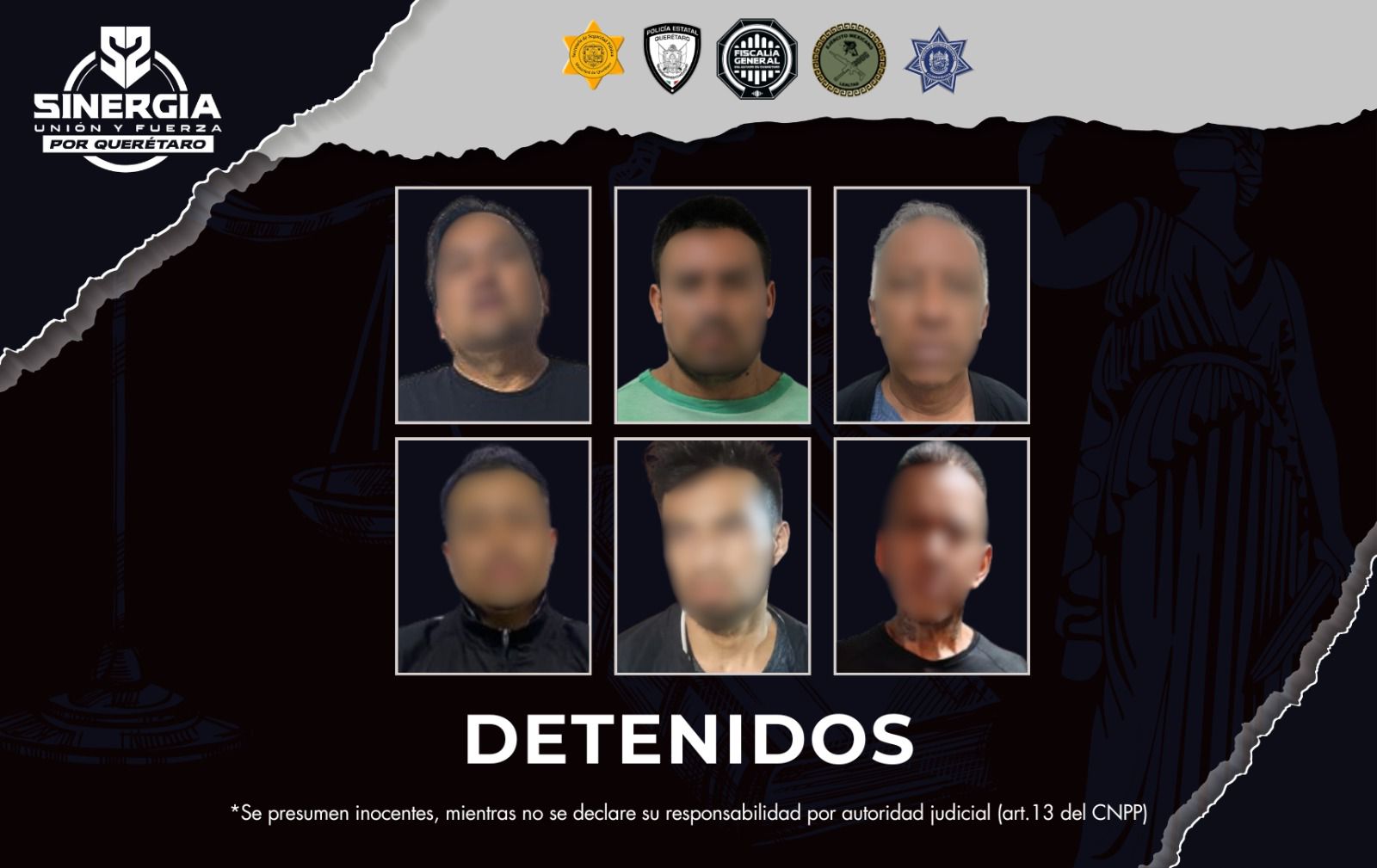 TRAS CATEOS DETIENEN A 6 EN LA CAPITAL