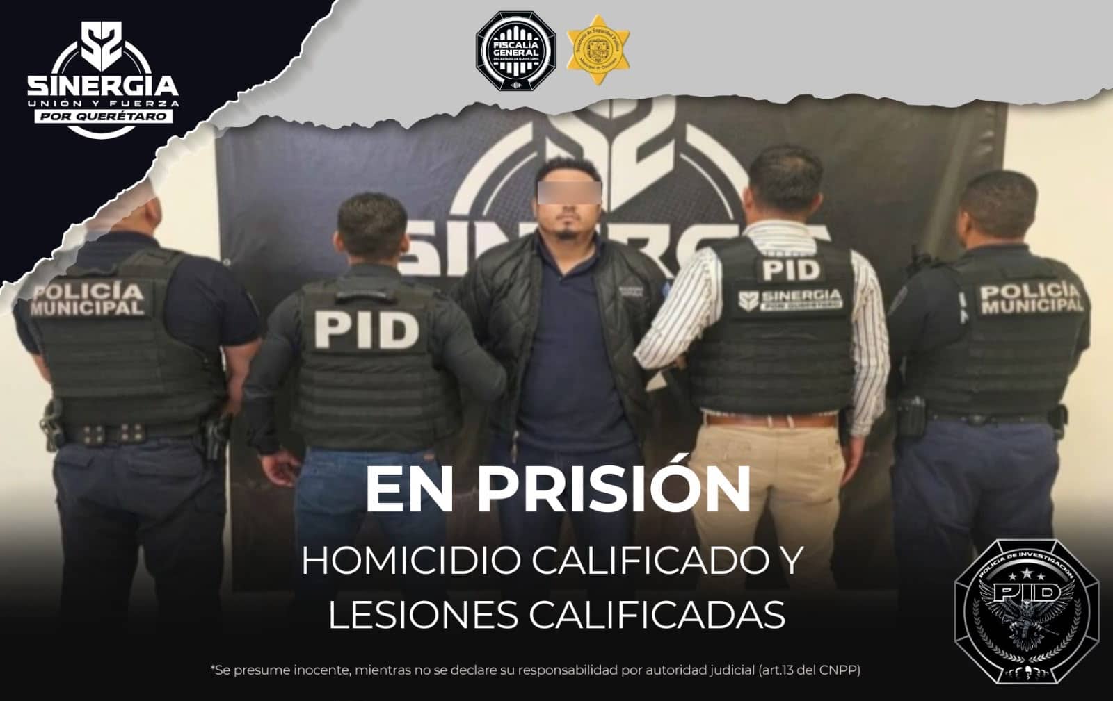 DETENIDO POR HOMICIDIO Y LESIONES CALIFICADAS