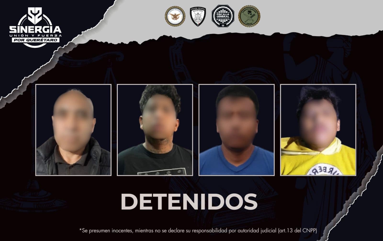 DETIENEN A 4 TRAS CATEOS DE SINERGIA