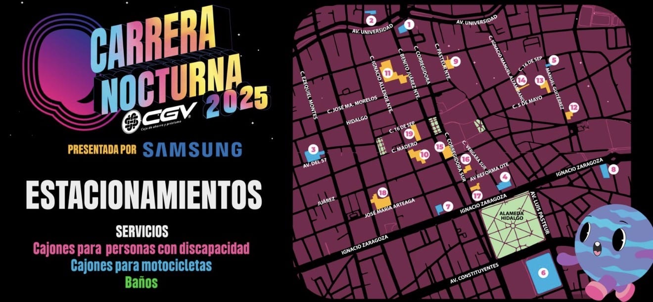 LISTOS 19 ESTACIONAMIENTOS PARA LA CARRERA NOCTURNA